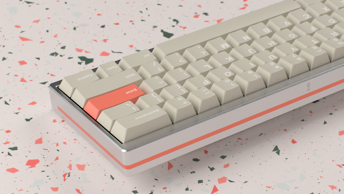  Render of Modern Materials on a silver Keycult back view 