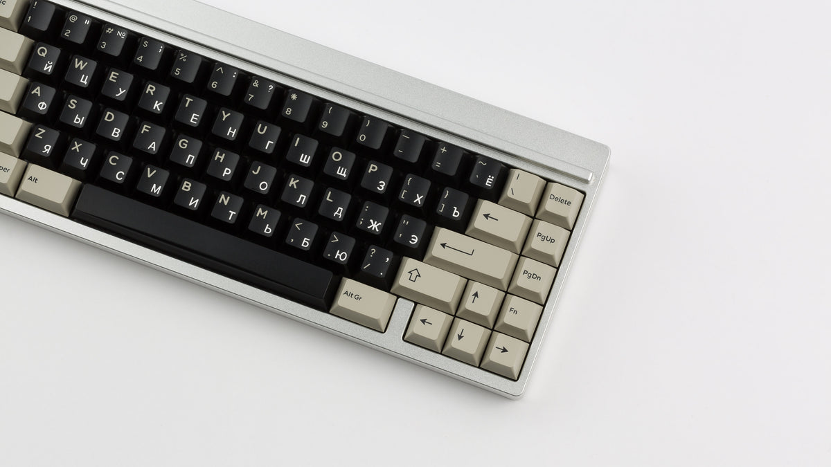  DMK Rubber on silver keyboard angled and zoomed in on right side 
