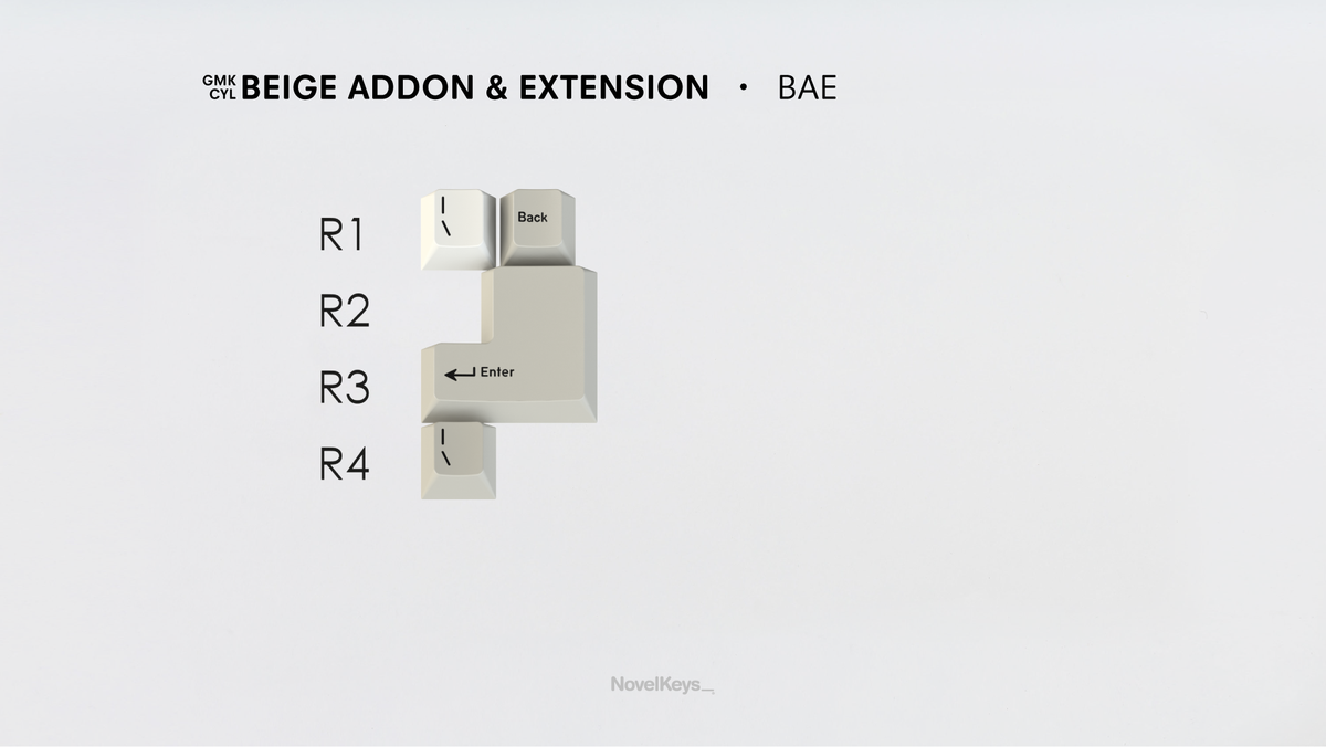  render of GMK CYL Beige Addon and Extension BAE kit 