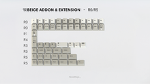 Load image into Gallery viewer, render of GMK CYL Beige Addon and Extension r0 and r5 kit