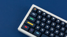 Load image into Gallery viewer, GMK CYL Dots dark base on a white keyboard zoomed in on left