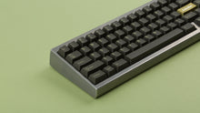 Load image into Gallery viewer, GMK CYL Olive R2 on a silver keyboard zoomed in on left