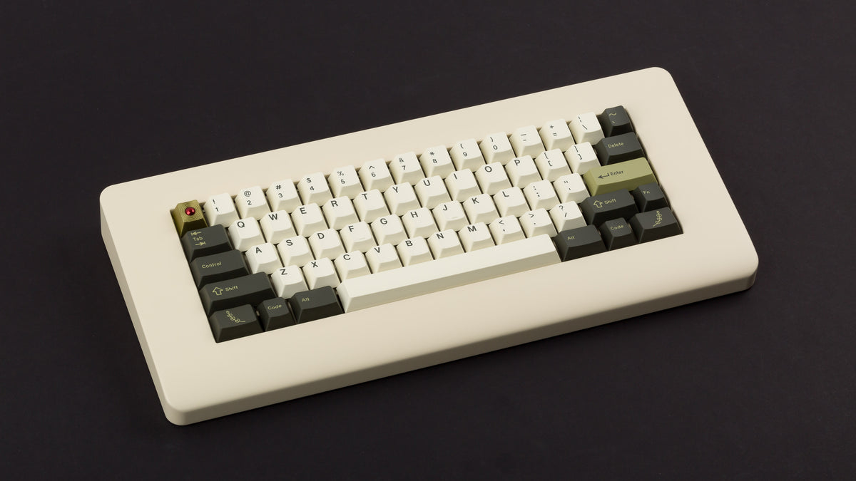  GMK CYL Olive R2 on a beige keyboard 