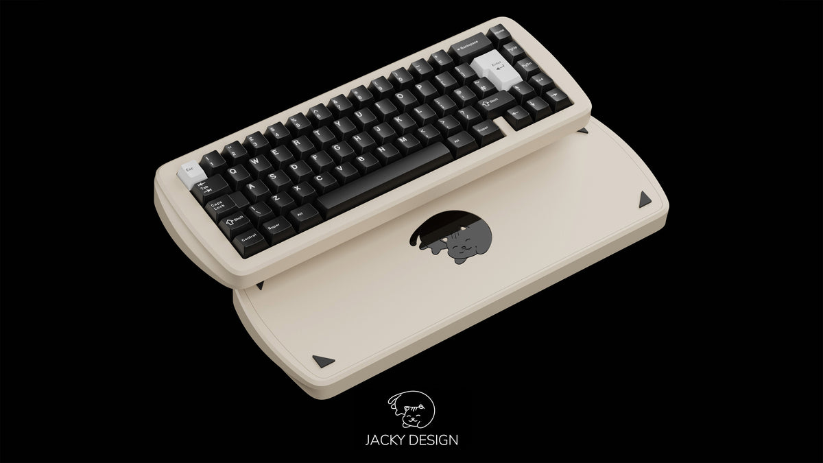 render of cream ecoat top and bottom featuring some keycaps