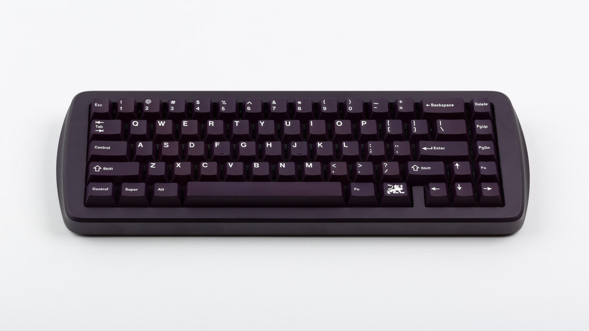 violet case with purple keycaps top down