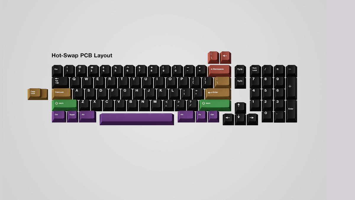 render of hot swap pcb keycap layout
