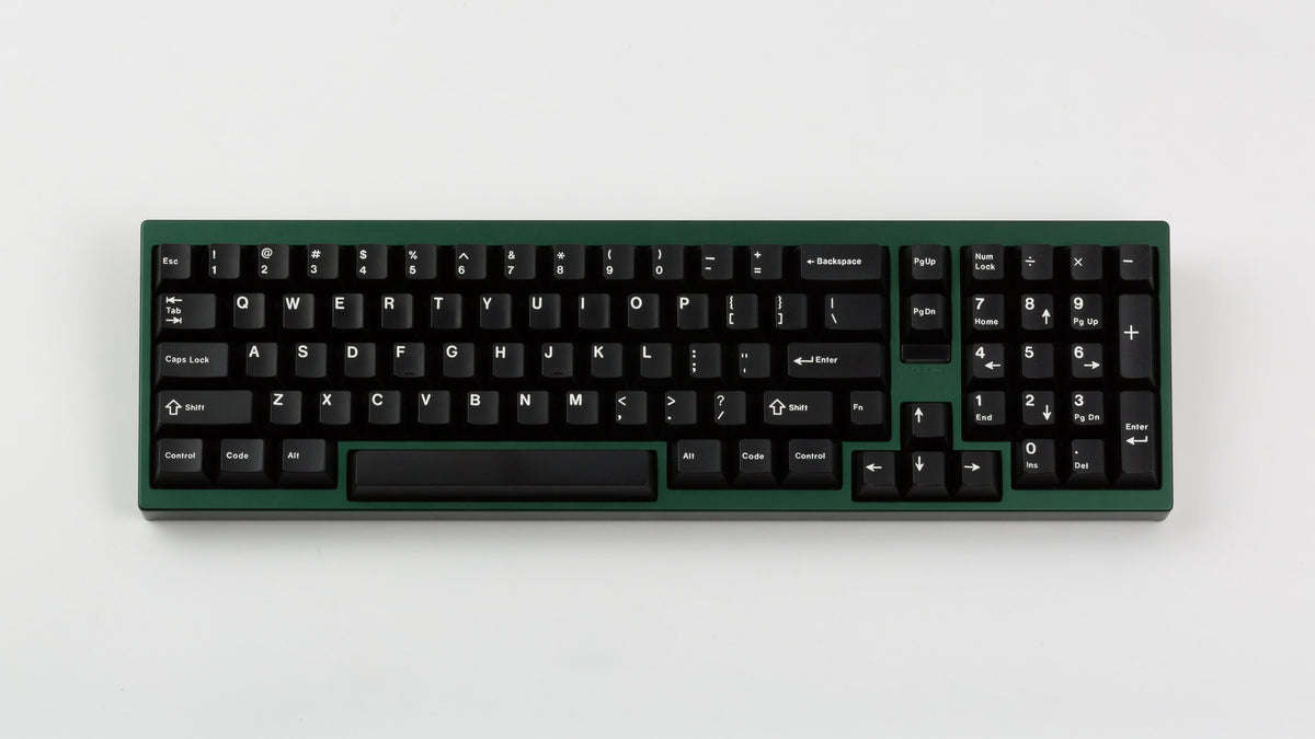  Green NESON 810E Keyboard with white on black keycaps 