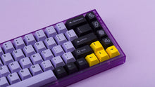 Load image into Gallery viewer, PBT Taro on a purple keyboard zoomed in right