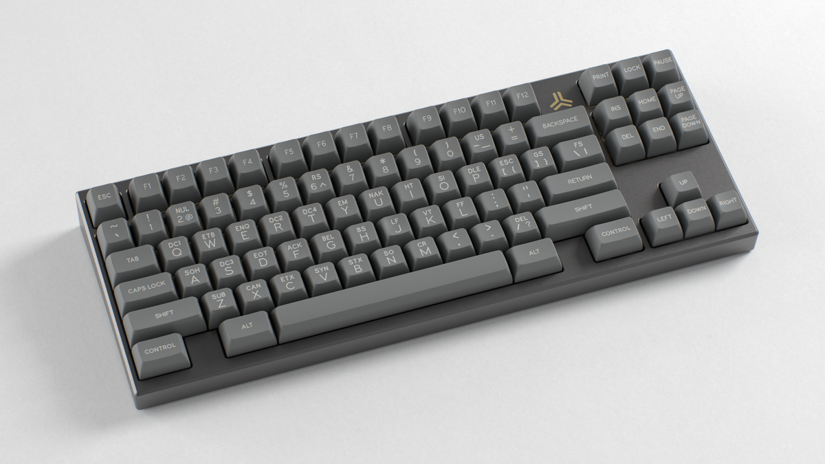  render of SA ASCII on a grey Kaze keyboard angled 