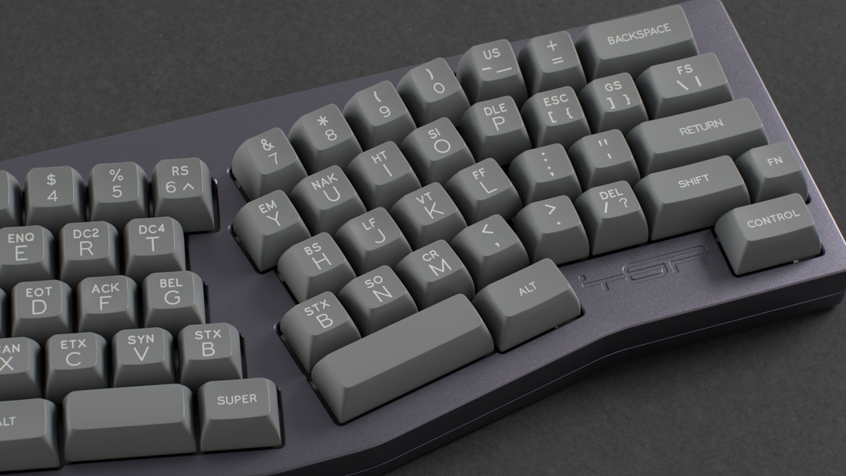  render of SA ASCII on a grey TGR Jane keyboard 