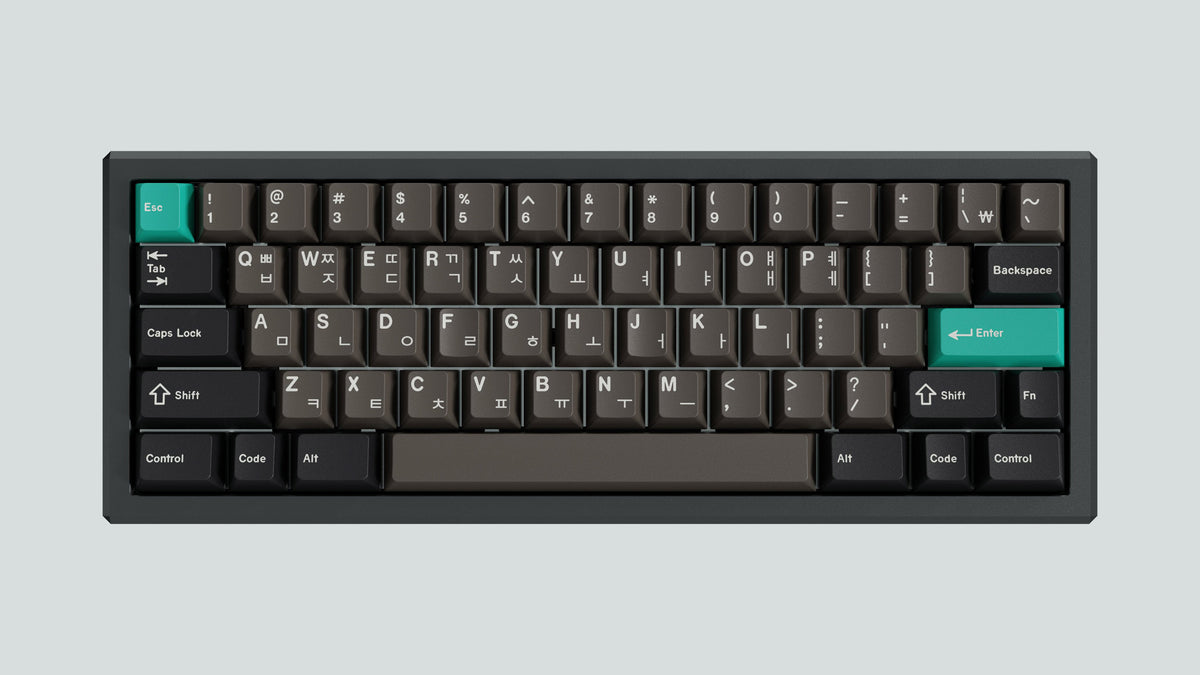  render of business grey case featuring some keycaps 