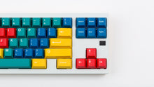 Load image into Gallery viewer, White XOX 70 FRL TKL featuring handarbeit keycaps top down view zoomed in on right