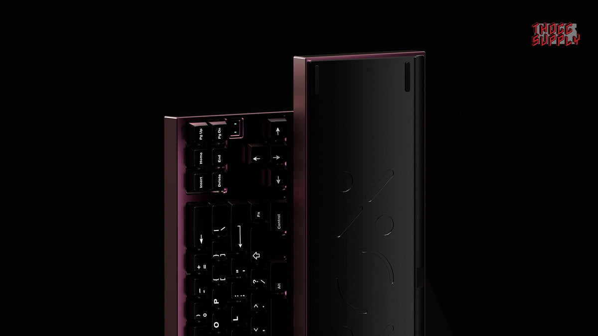  render of XOX70 FRL TKL case in Bordeaux color top and bottom 