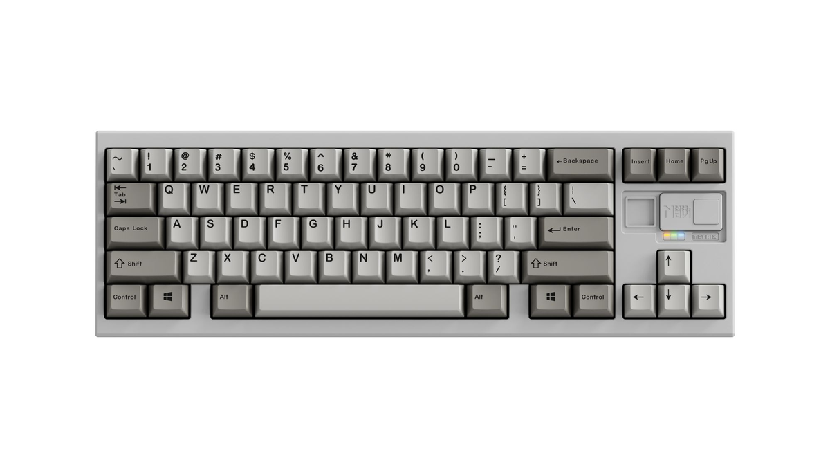  render of ano silver navi featuring some keycaps top down 