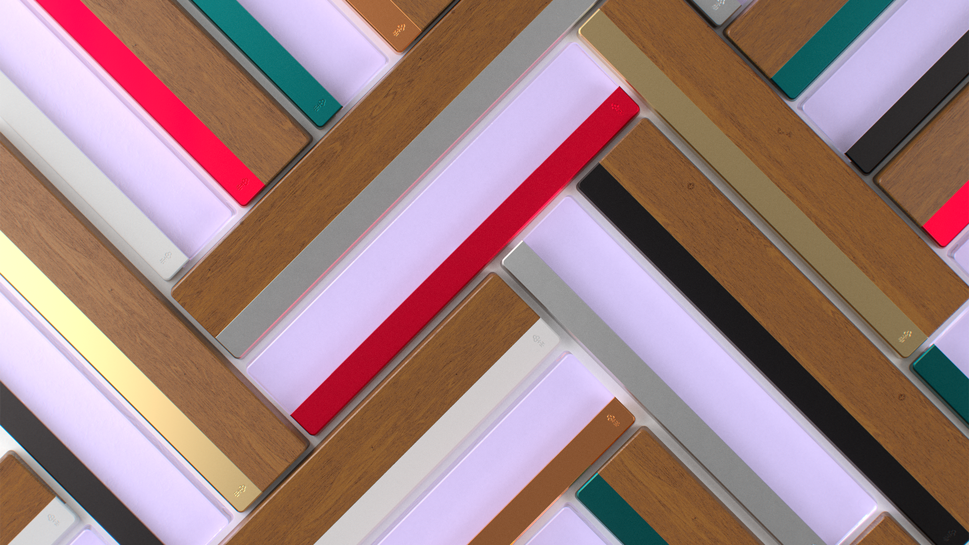 render of wrist rests in a herringbone pattern