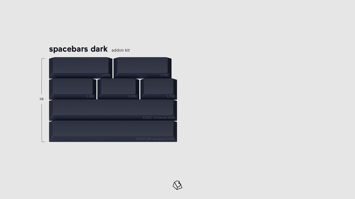  render of GMK CYL Dots dark spacebars addon kit 
