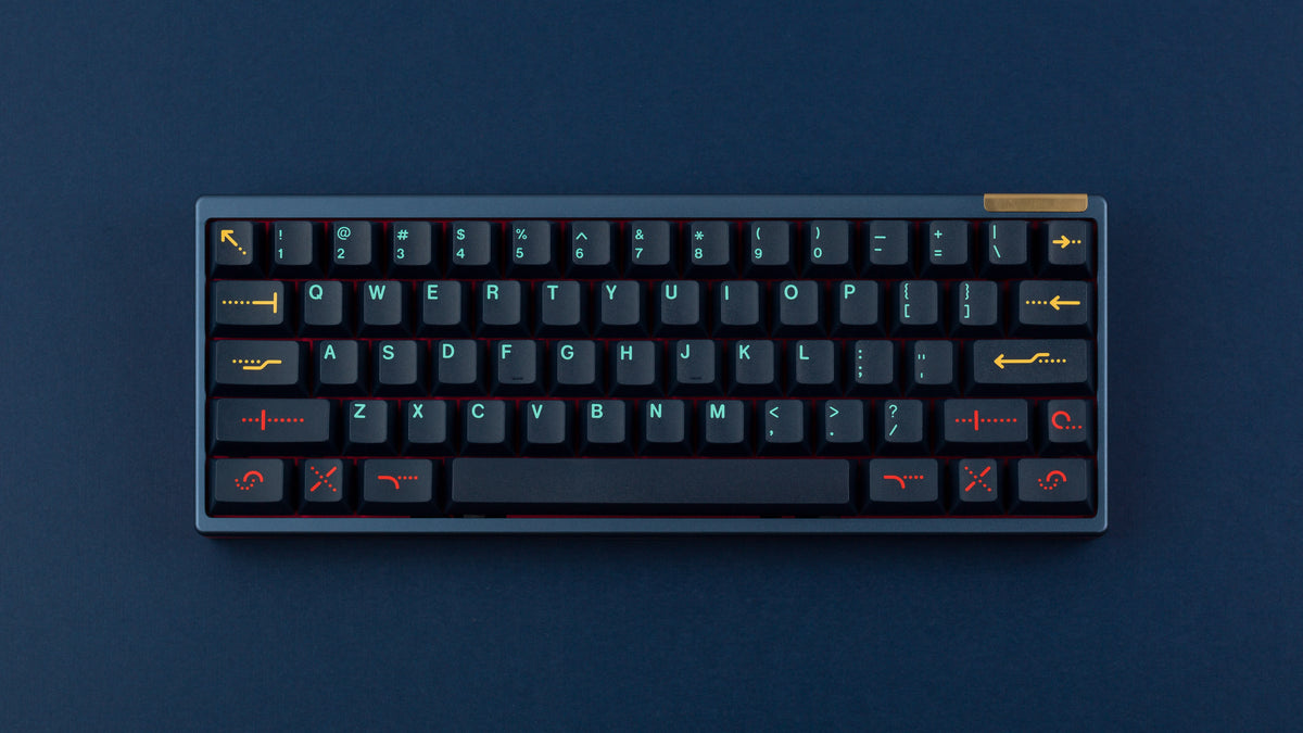  GMK Metropolis R2 on a blue keyboard 