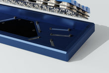 Load image into Gallery viewer, render of the inside of the bottom case with leaf springs on a samurai blue salvation