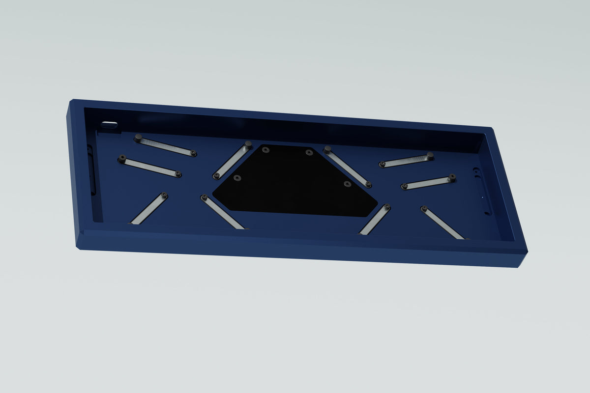  render of the inside of the bottom case angled on a samurai blue salvation 