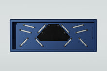 Load image into Gallery viewer, render of the inside of the bottom case on a samurai blue salvation top down