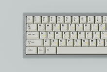 Load image into Gallery viewer, render of a lightning silver case zoomed in on the left featuring some keycaps