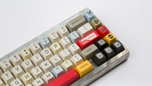 Load image into Gallery viewer, X-Wing keycaps on an unfinished Aluminum keyboard zoomed in on right