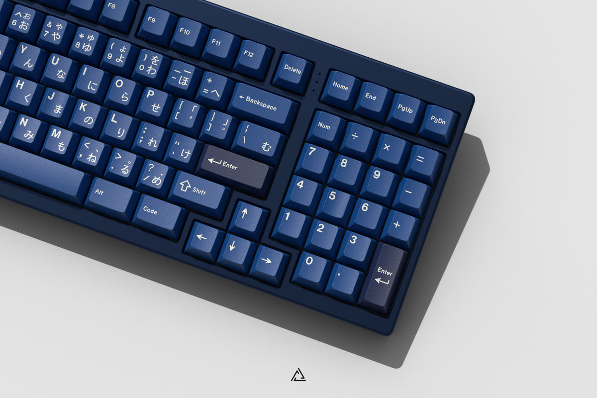  GMK Striker 2 on a blue keyboard zoomed in on right 