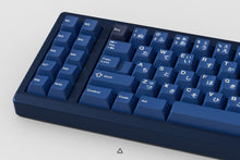 Load image into Gallery viewer, GMK Striker 2 on a blue keyboard zoomed in on left