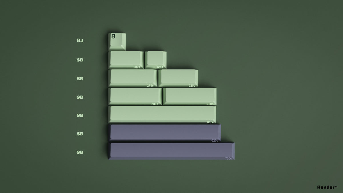  render of GMK CYL Zooted spacebar kit 