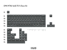 Load image into Gallery viewer, Render of GMK MTNU WoB 70% Pro Base Set - black MTNU profile keycaps with white legends, compact 70% layout