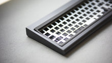 Load image into Gallery viewer, curve 65 keyboard in grey close up on left side angled