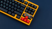 Load image into Gallery viewer, Sunflower yellow MATRIX 8XV 3 ⅓ zoomed in on the right side featuring Metropolis keycaps