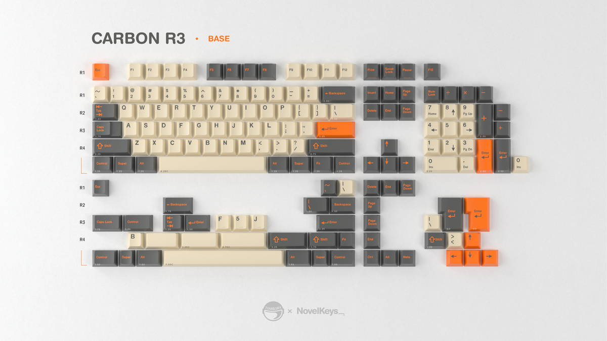  render of GMK CYL Carbon R3  Base Kit 