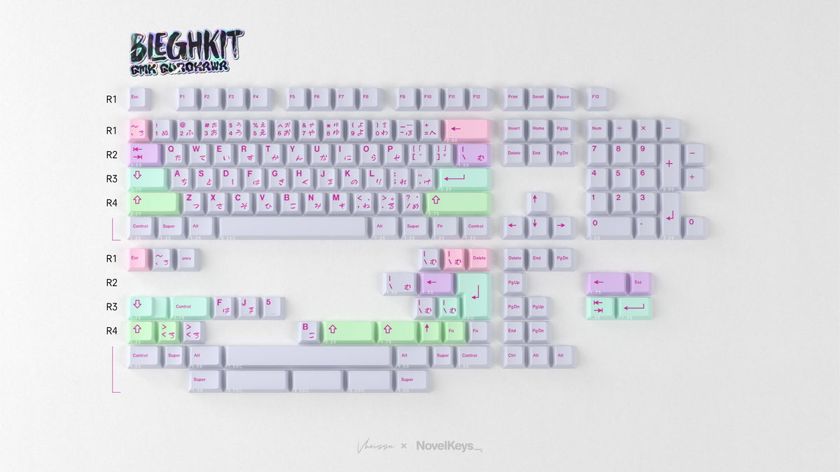  render of GMK CYL Gurokawa Blegh Hiragana Base Kit 