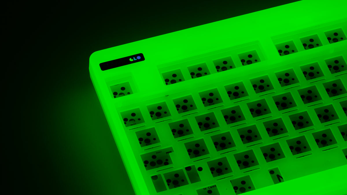  CLASSIC-TKL GLO Uranium close up left side glowing 