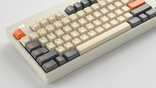 Load image into Gallery viewer, render of GMK CYL Carbon R3 on a beige Classic TKL keyboard close up on left side