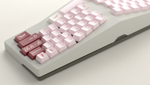 Load image into Gallery viewer, render of GMK CYL Darling on a beige Type K close up on right side back view
