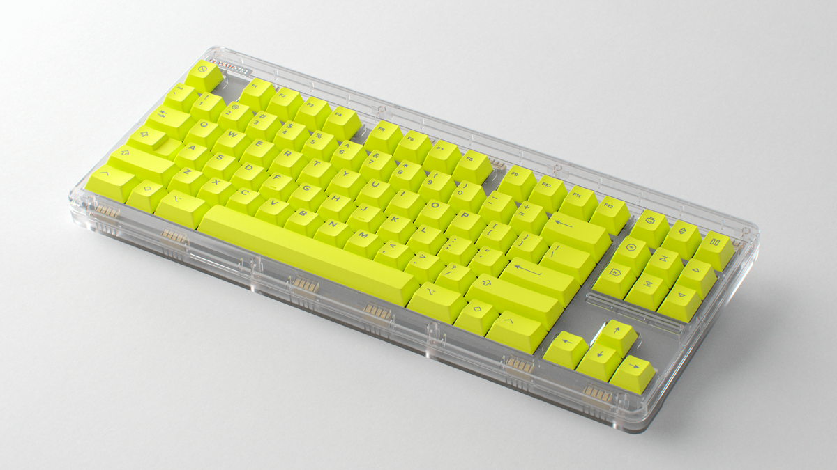  render of a GMK CYL HI-VIZ on a Classic TKL angled view 