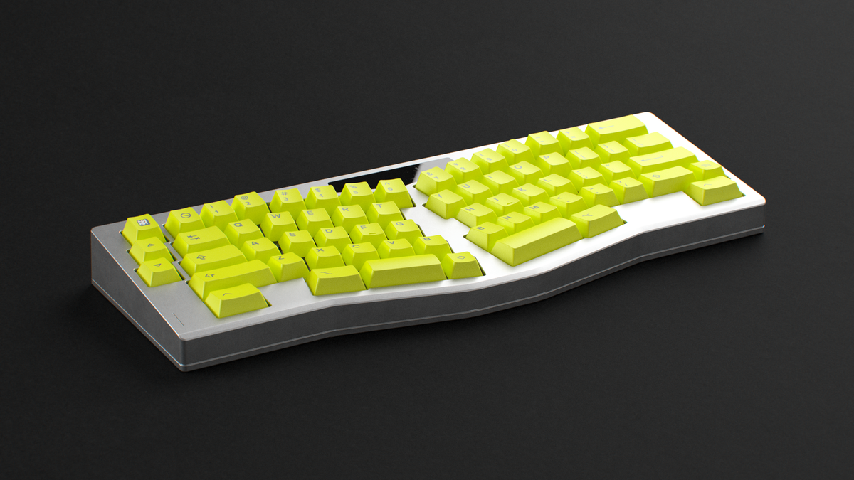  render of a GMK CYL HI-VIZ on a Wampus keyboard 