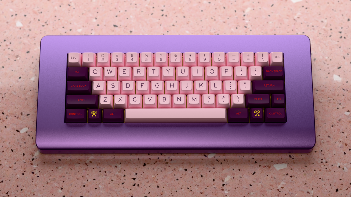  render of SA Grand Budapest on a purple keyboard 