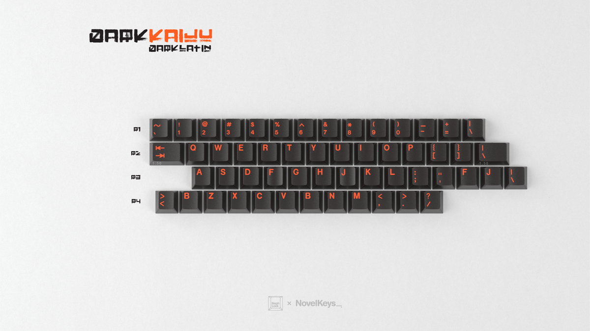  render of GMK CYL Kaiju R3  dark latin kit 