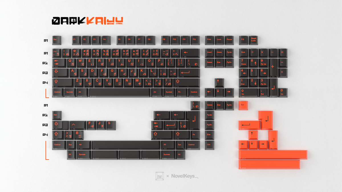  render of GMK CYL Kaiju R3 Dark Kaiju Base Kit 