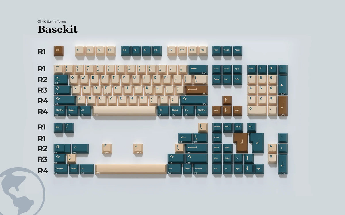  render of GMK Earth tones base kit 