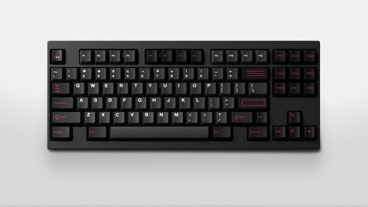  render of GMK CYL Evil Dolch on a black keyboard 