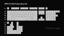 Load image into Gallery viewer, Render of GMK CYL BoW Fullsize Base Set - white keycaps with black legends, standard fullsize layout