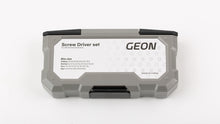 Load image into Gallery viewer, GEON x Nanch Screw Driver Set case bottom showing included bit sizes for Phillips, Slotted, Torx, and Hex