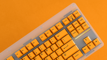 Load image into Gallery viewer, render of GMK CYL ADA on a classic tkl close up on right side on an orange background