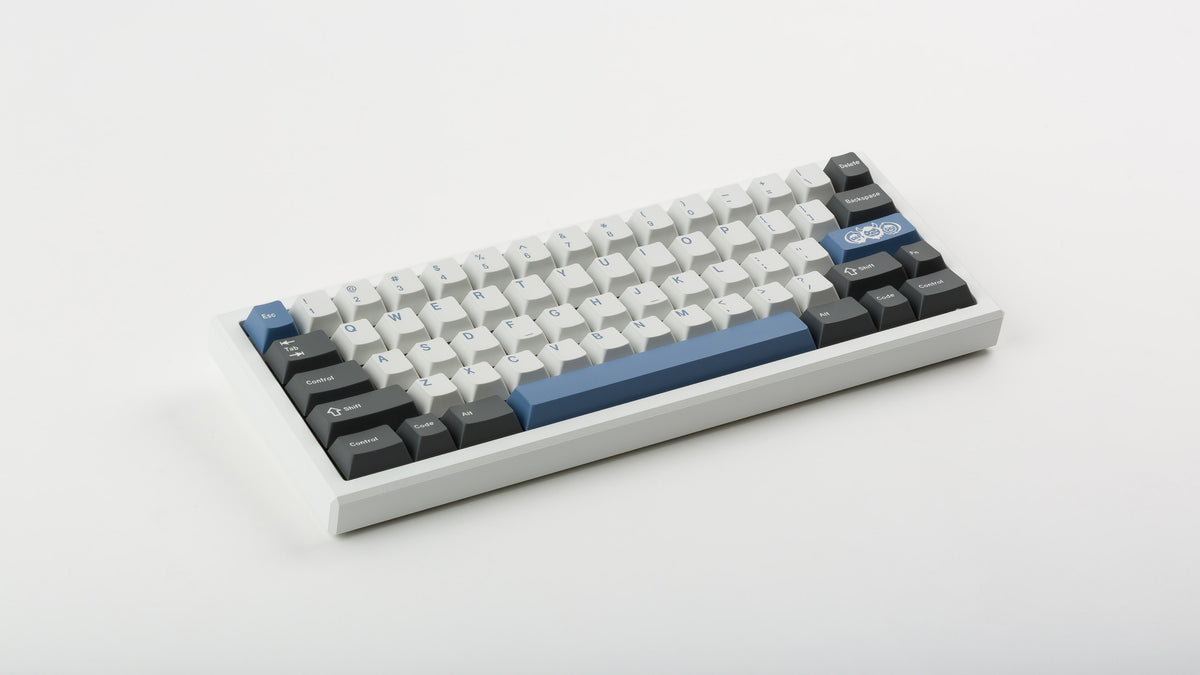  GMK CYL Arctic on white keyboard angle 