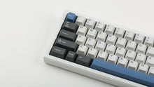 Load image into Gallery viewer, GMK CYL Arctic on white keyboard zoomed in on left
