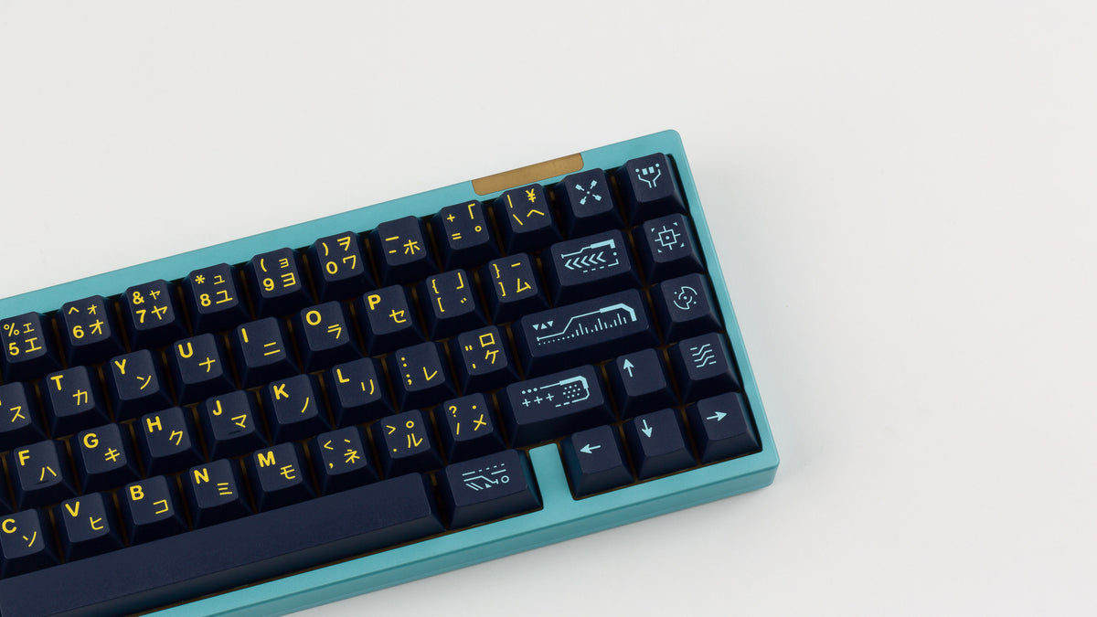  GMK CYL Awaken on a blue keyboard zoomed in on right 